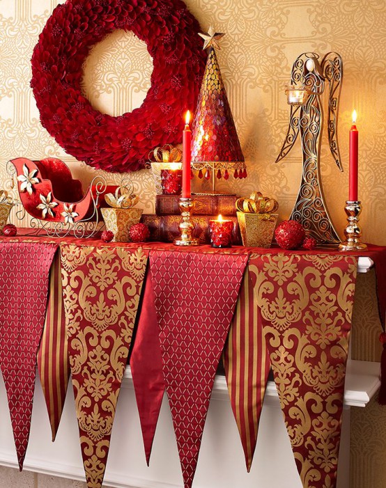 red and gold decor for christmas 32 Amazing Red And Gold Christmas Décor Ideas DigsDigs