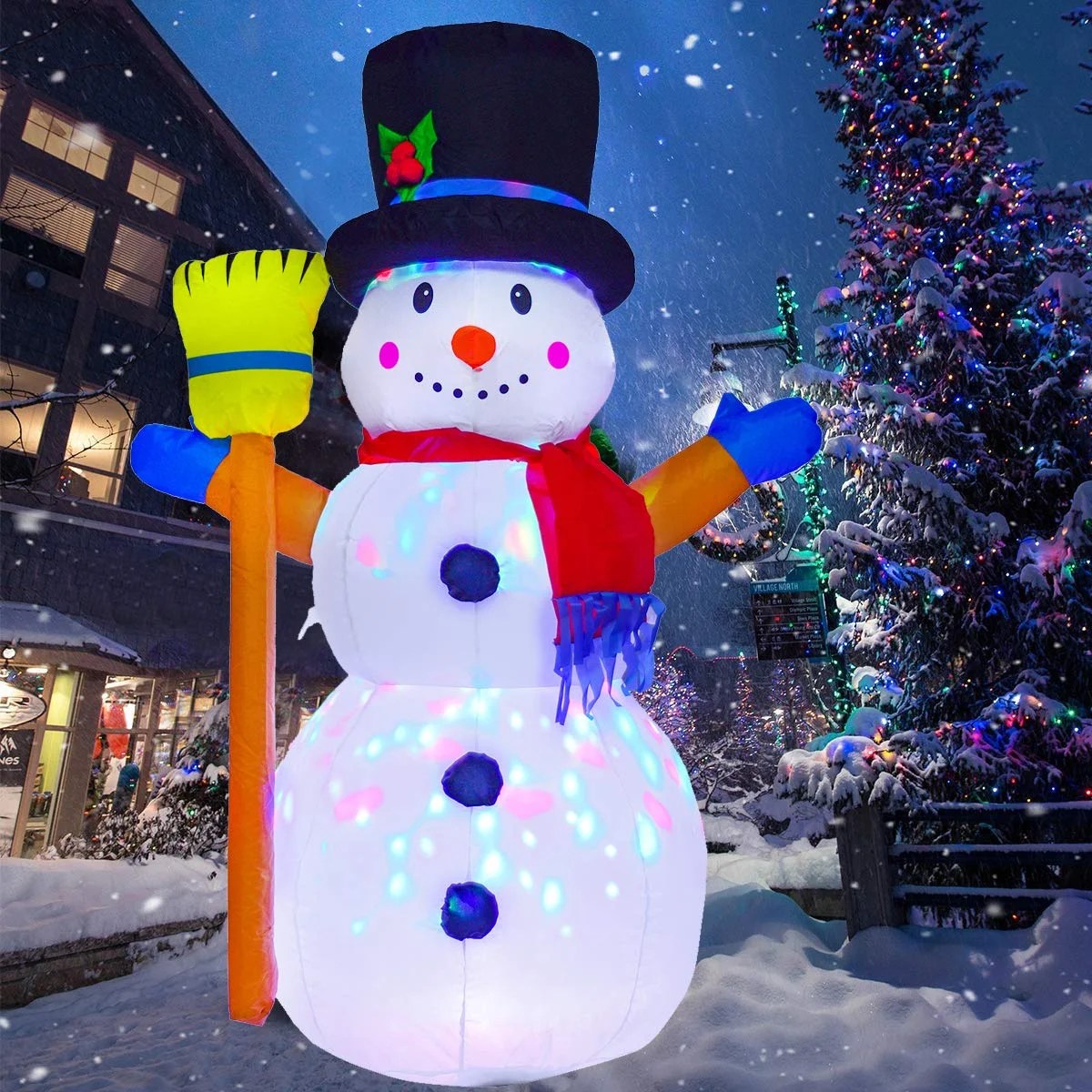 inflatable christmas decorations indoor Coolmade Christmas Inflatable Snowman, with LED Light Christmas