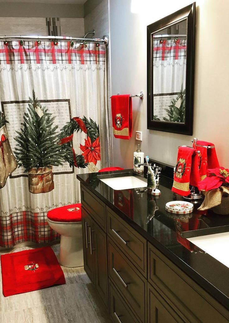 christmas decor in bathroom 50 Amazing Christmas Bathroom Decorations That Will Amaze You Christmas bathroom decor