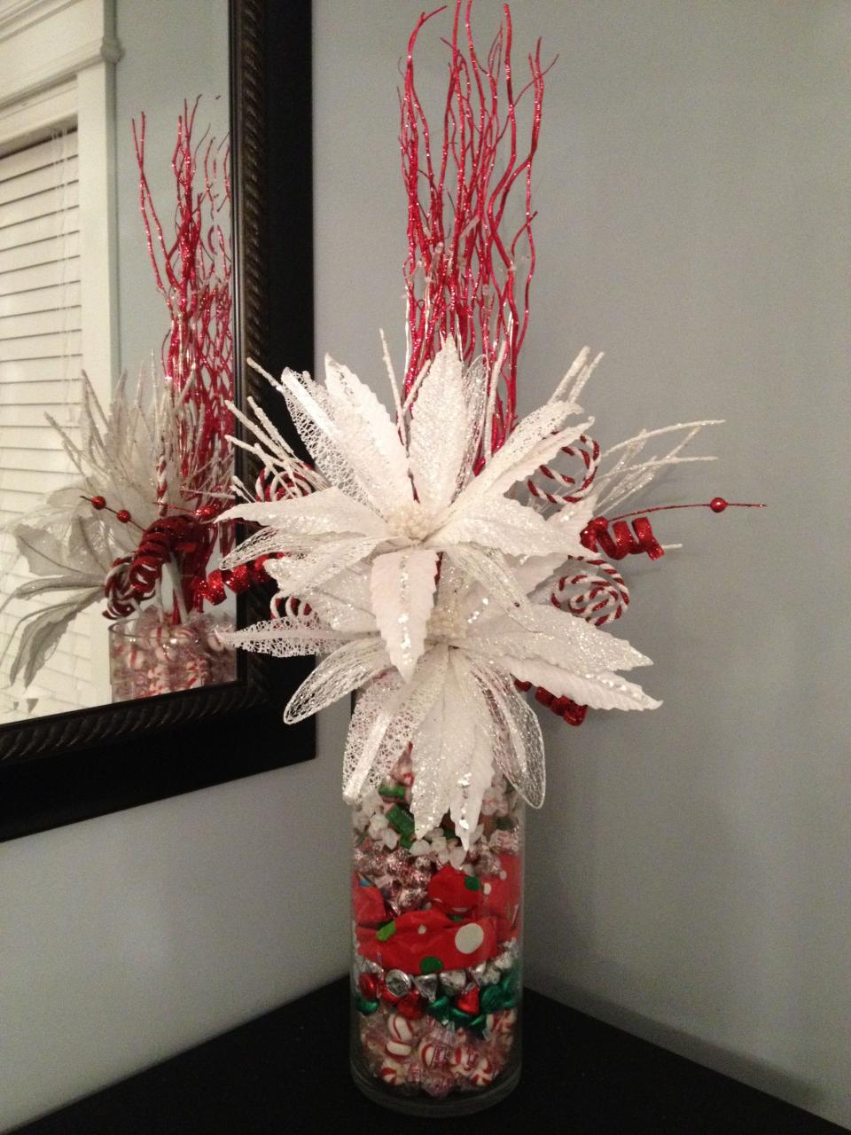 christmas decoration ideas for vases Christmas candy vase! Easy and beautiful! Diy Christmas Vases