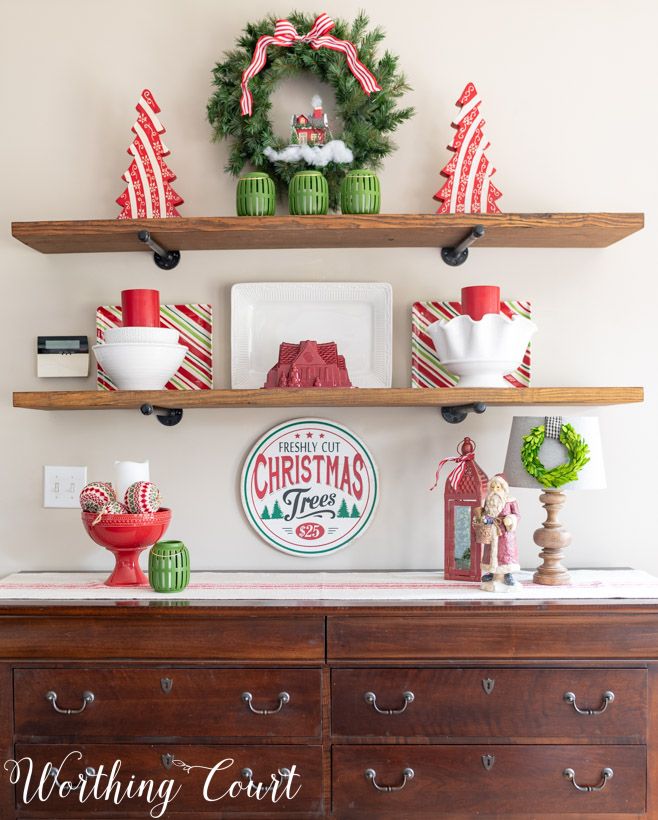 christmas decor ideas for shelves 20+ Christmas Shelf Decorating Ideas The Urban Decor