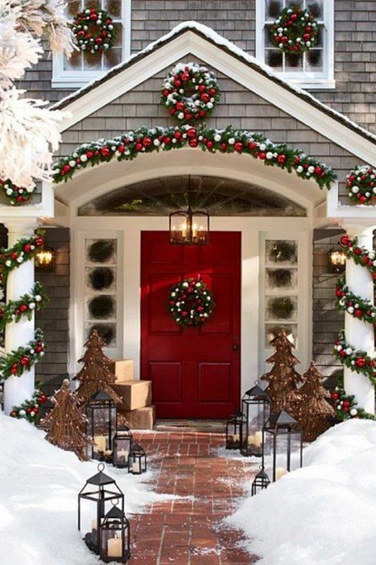 christmas decor small front porch 30+ Christmas Decorating For Front Porch DECOOMO