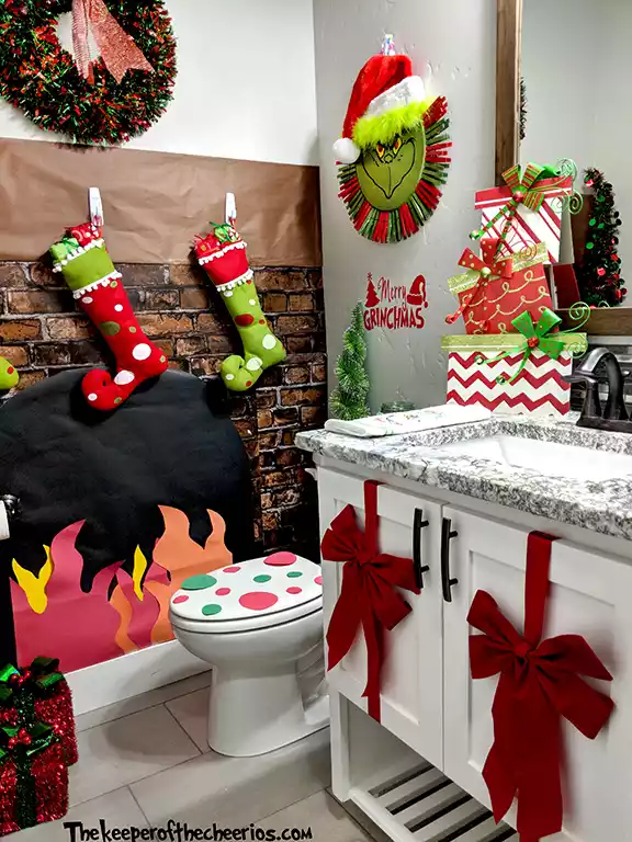 grinch christmas bathroom decor Grinch Bathroom Ideas The Keeper of the Cheerios Grinch christmas decorations, Christmas