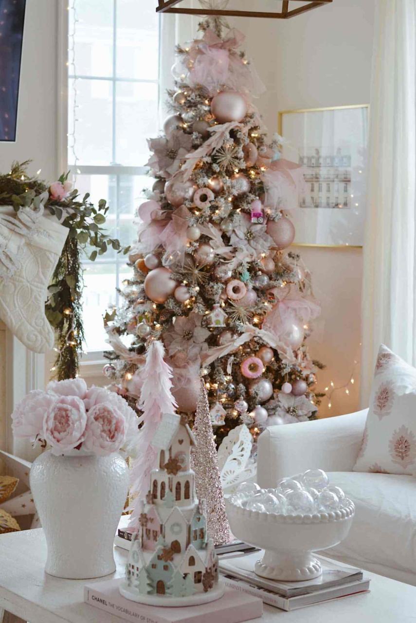 christmas tree with pink decor How to Decorate a Pink Christmas Tree The Pink Dream