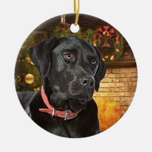 black lab christmas decor Black Lab Christmas Ornament Zazzle