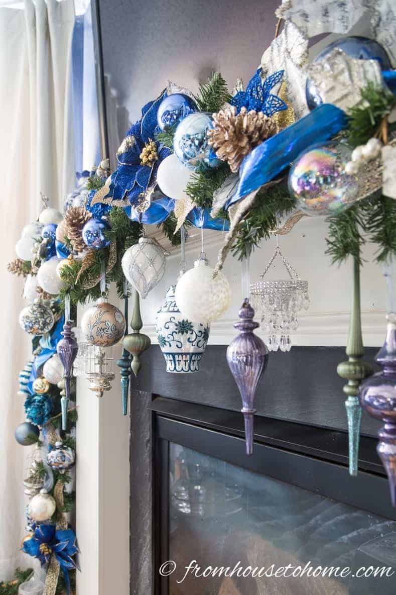 christmas decor blue and white Beautiful Blue and White Christmas Home Decorating Ideas (Plus 18 Other Bloggers' Christmas Home