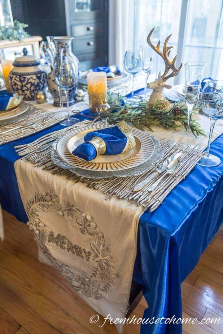 blue christmas tabletop decor Christmas Table Decoration Ideas Blue