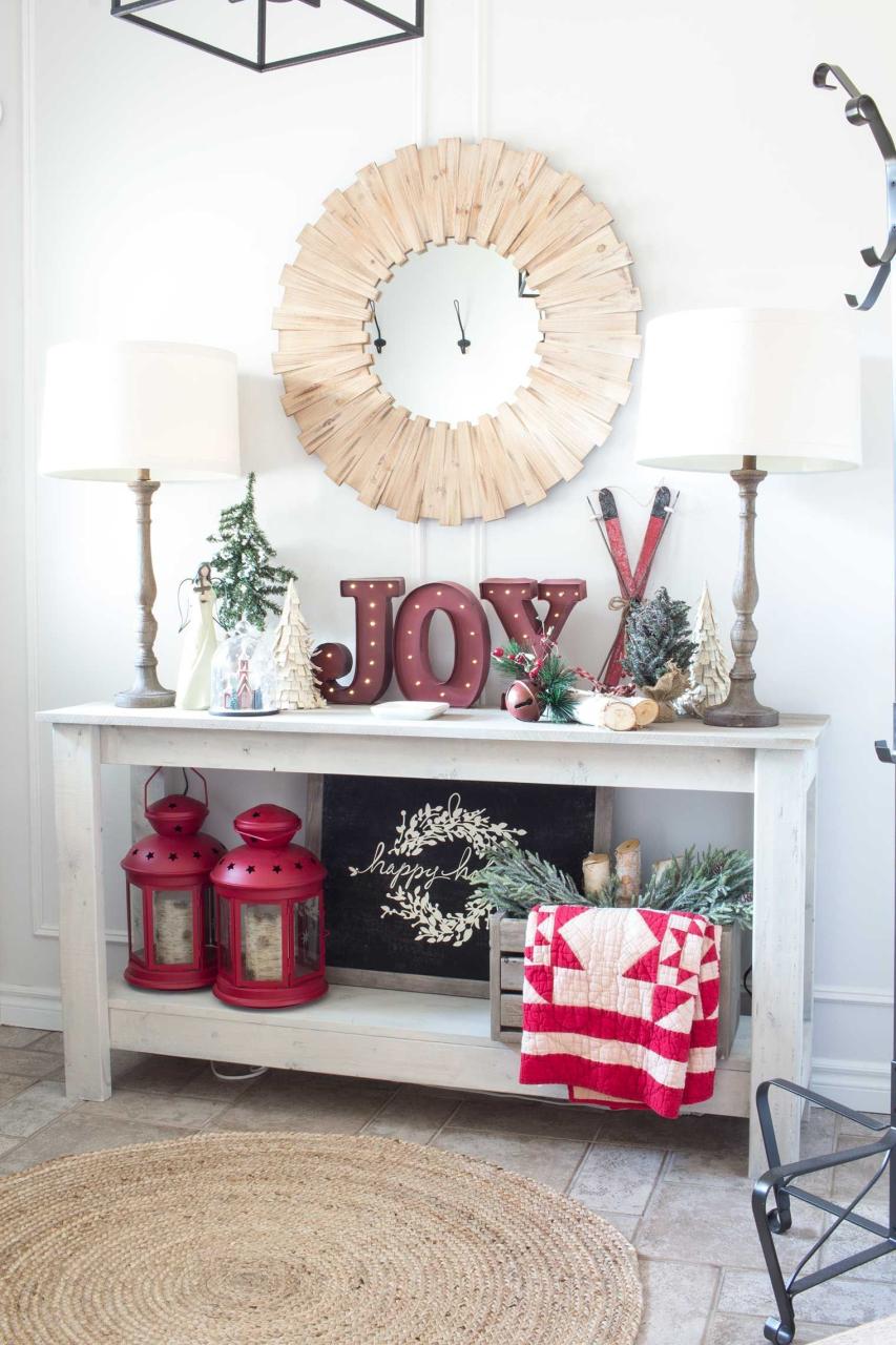 entryway table christmas decor 181 Entry Table Ideas 2020 (for Fantastic First Impression) Entry table decor, Christmas entry