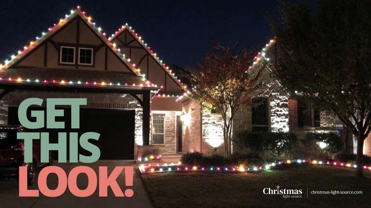 christmas decor by triple r lighting llc Get This Look Multicolor Roof and Walkway Christmas Light Source