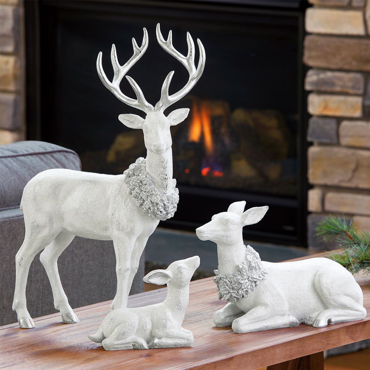 deer decor for christmas Indoor Tabletop Christmas Deer Family Set Of 3 Pieces Costco UK Christmas deer, Deer family