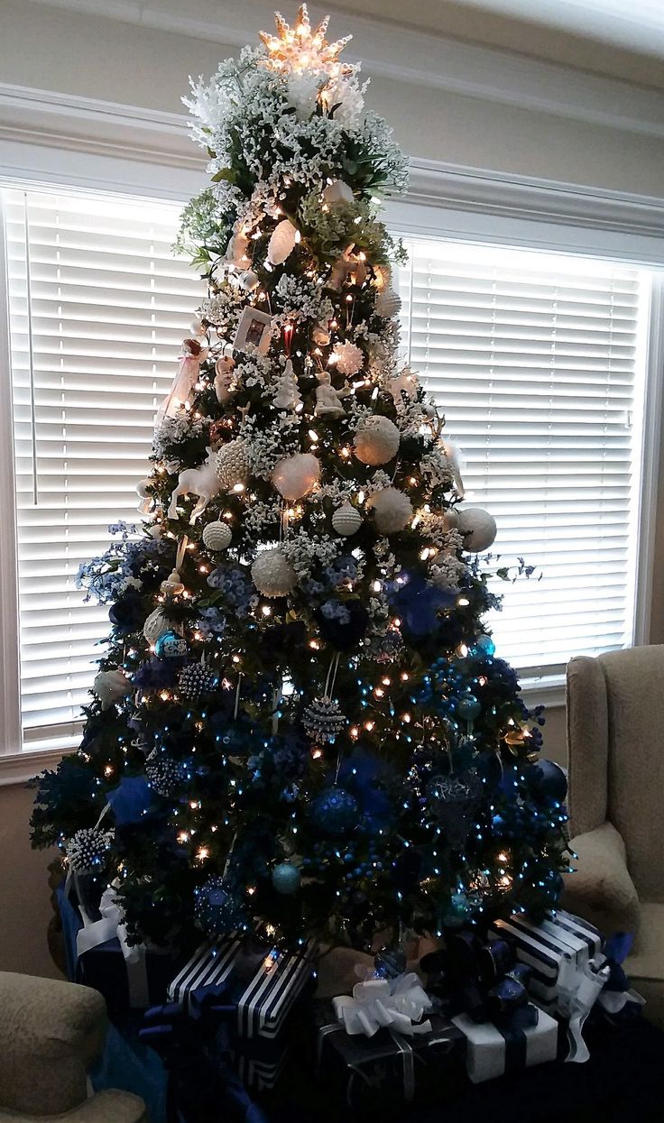 blue decor for christmas tree Blue Christmas Tree Decorations