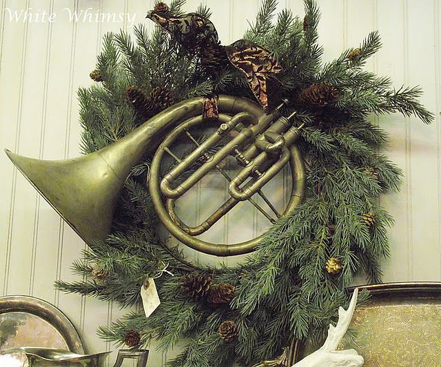 french horn christmas decor french horn! Horns decor, Vintage christmas decorations, Christmas