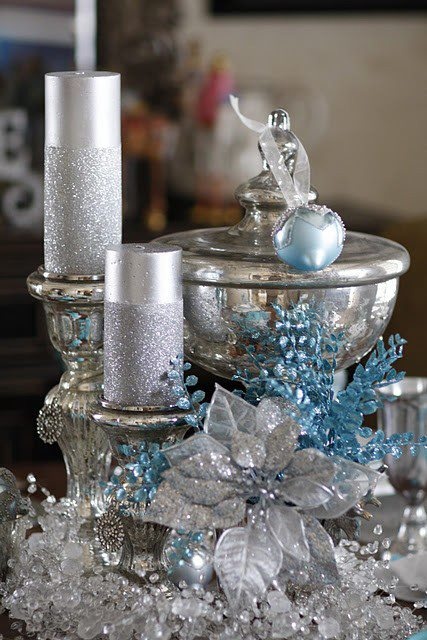 blue and silver christmas decor 35 Silver And Blue Décor Ideas For Christmas And New Year DigsDigs