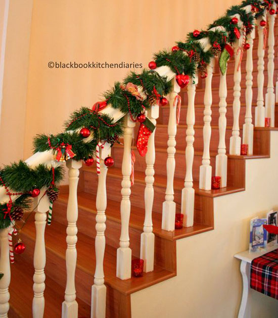 christmas decor for banister 40+ Festive Christmas Banister Decorations Ideas All About Christmas