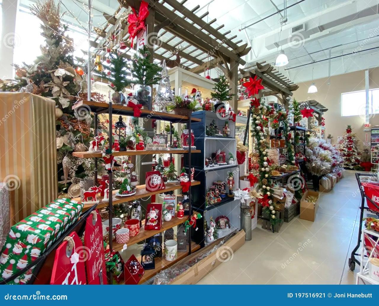 ace hardware christmas decor Christmas Decorations at an Ace Hardware Retail Store in Orlando, Florida Editorial Photo