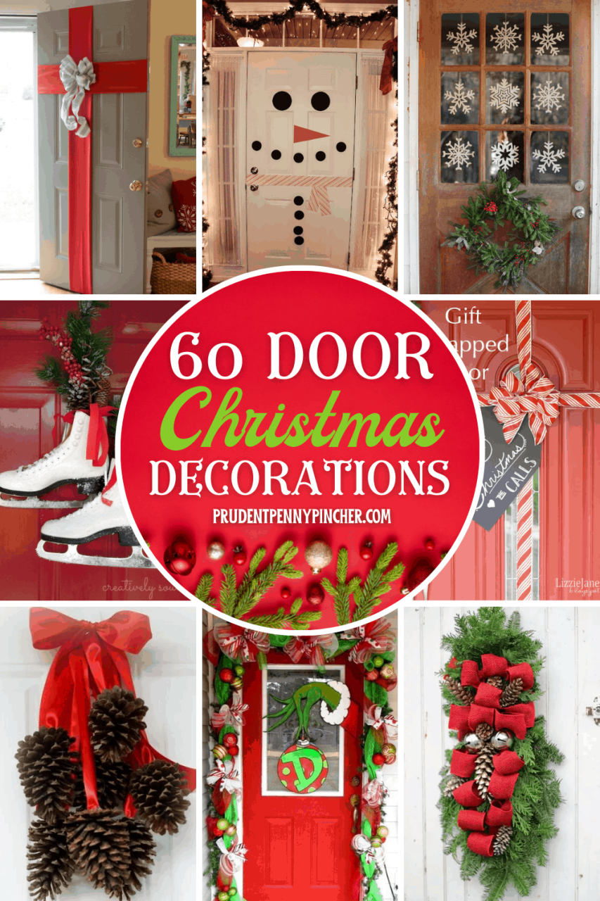 christmas decorations for patio doors 60 DIY Christmas Door Decorations Prudent Penny Pincher