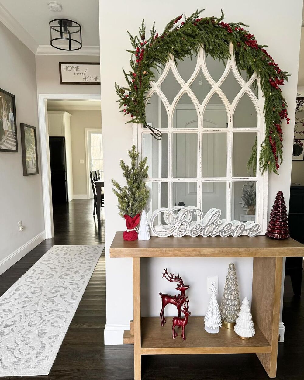 entryway table christmas decor 25 Elegant Christmas Entryway Table Decor Ideas to Guests with Festive Flair