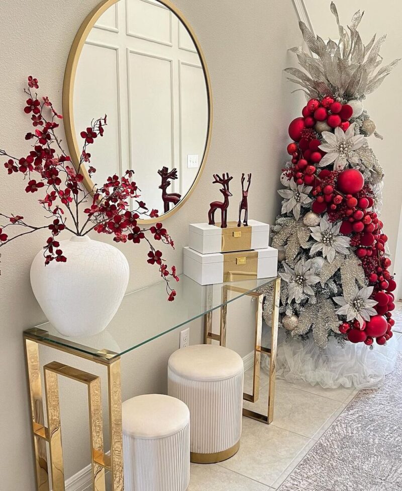 christmas entry table decor 25 Elegant Christmas Entryway Table Decor Ideas to Guests with Festive Flair