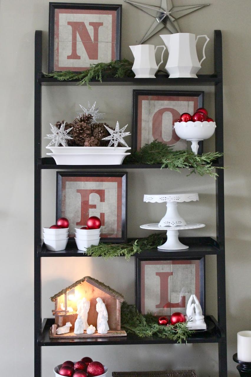 christmas decor ideas for shelves You Can't Stop Staring At These Stunning Christmas Shelf Decor Ideas