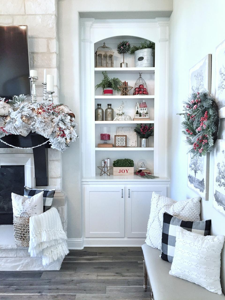 christmas decor ideas for shelves You Can't Stop Staring At These Stunning Christmas Shelf Decor Ideas Page 2 of 3