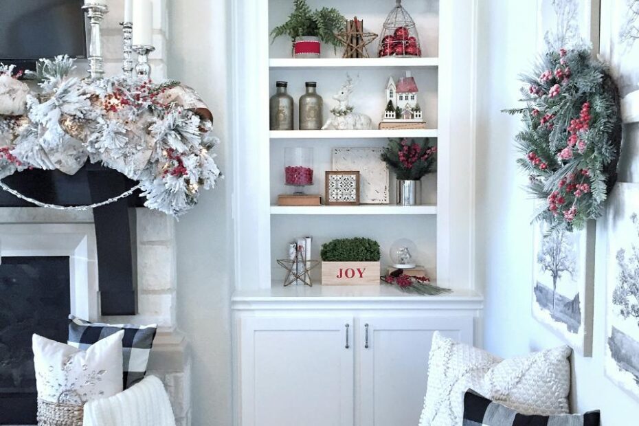 christmas decor for shelves You Can't Stop Staring At These Stunning Christmas Shelf Decor Ideas Page 2 of 3