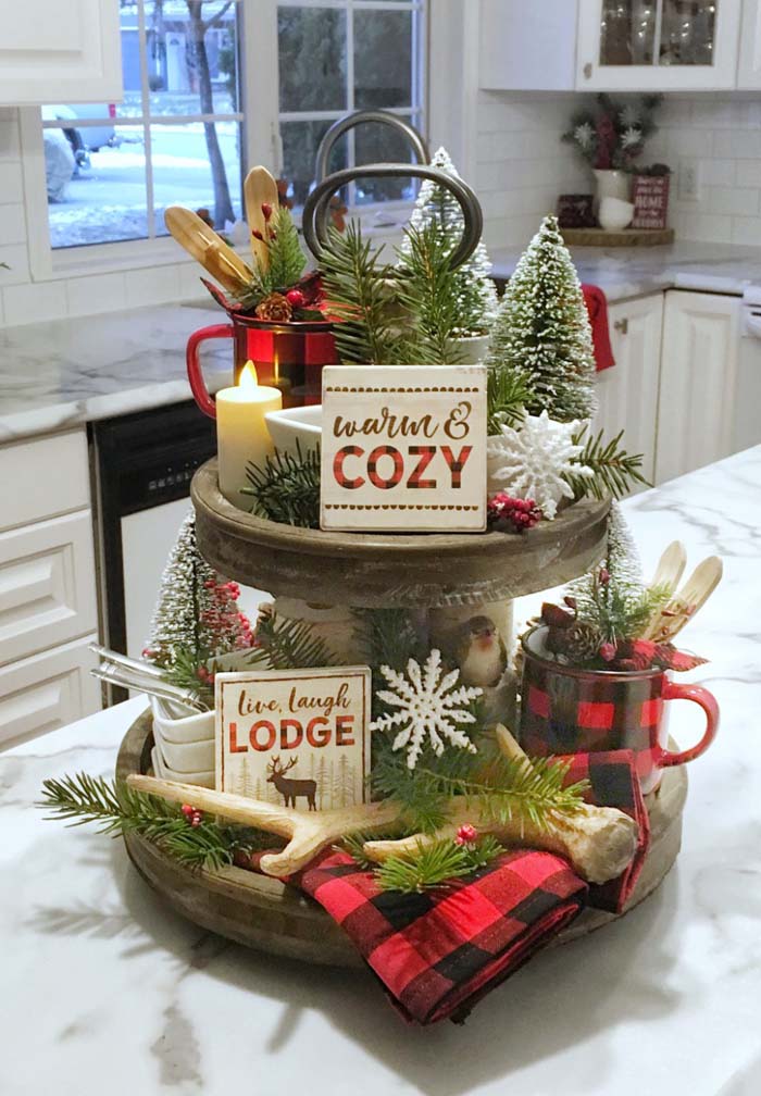 tiered tray christmas decor 36 Amazing Tiered Tray Christmas Decor Ideas Decor Home Ideas