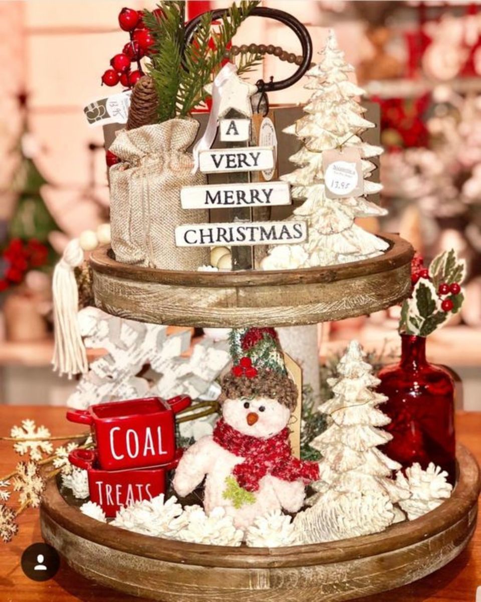 christmas tiered tray decor 35+ DIY Christmas Tiered Tray Décor Ideas