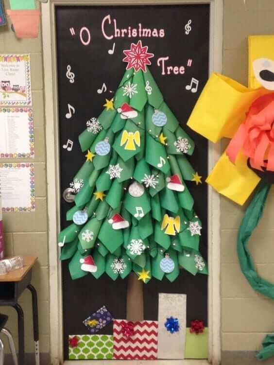 christmas tree door decor Top 7 Super Fun DIY Holiday Door Decorating Ideas