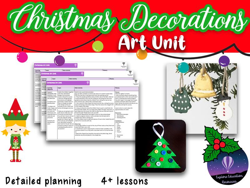 christmas decoration ideas ks1 KS1 CHRISTMAS Decorations Art Unit Teaching Resources