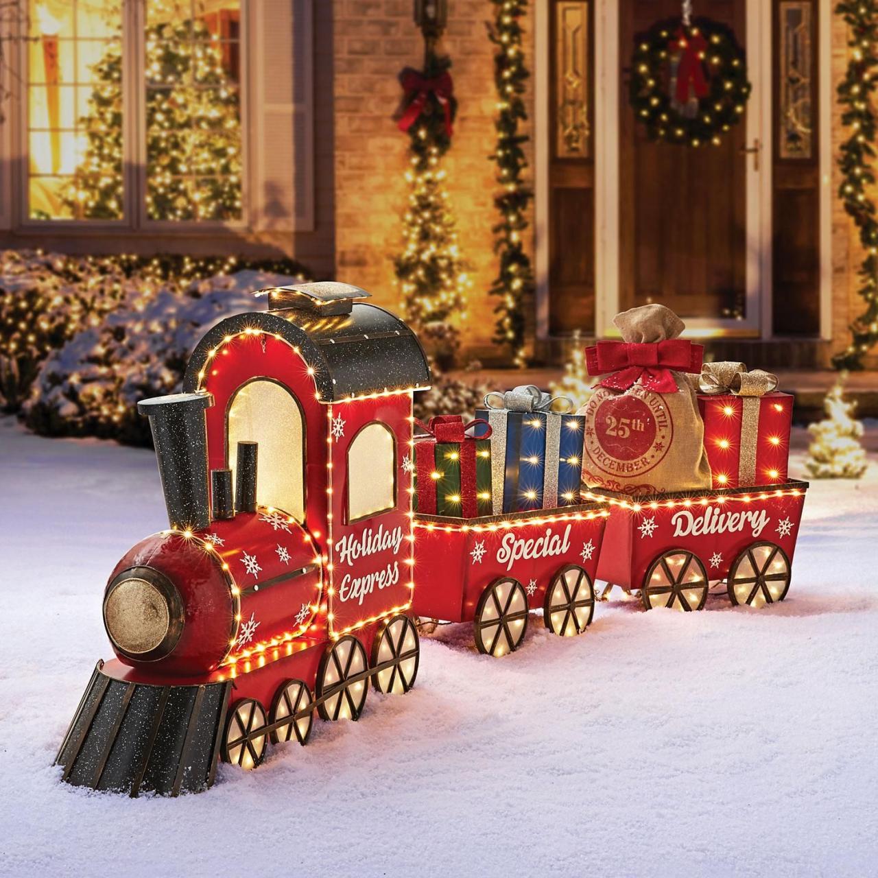 christmas decorations outdoor train Member's Mark 80" Train Set Sam's Club Outdoor holiday decor