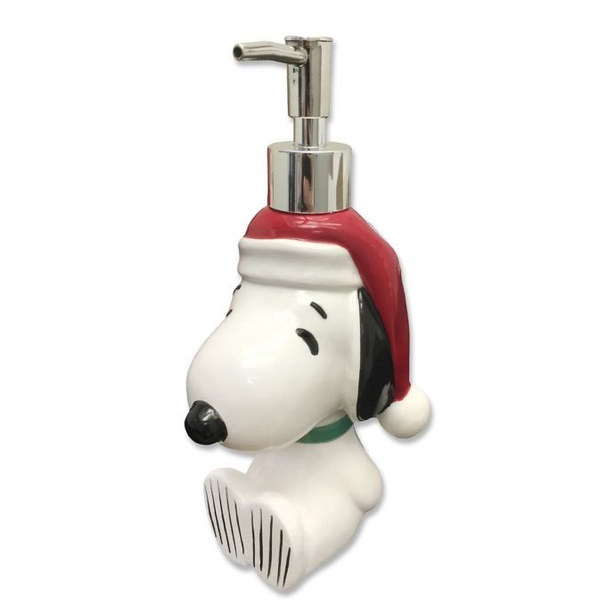 peanuts christmas bathroom decor Snoopy Lotion Container Holiday soap dispenser, Lotion dispenser