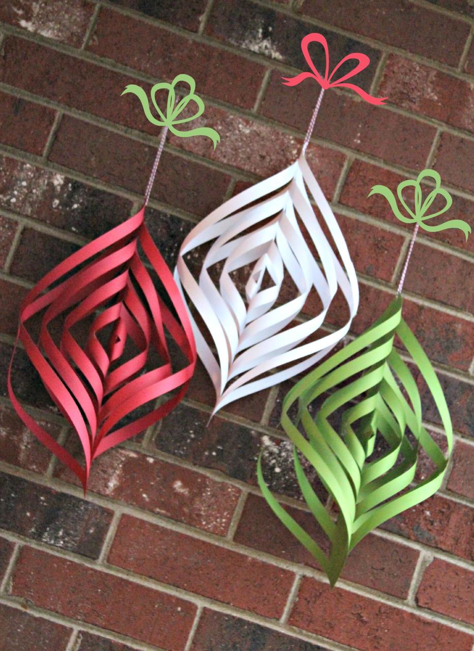 christmas decor ideas diy paper DIY Paper Christmas Spirals Happiness is Homemade Paper christmas