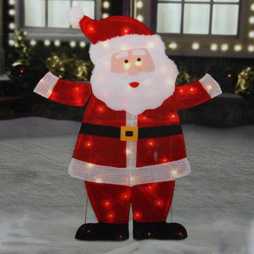 santa claus outdoor christmas decor 42" Lighted Jolly Santa Claus Outdoor Christmas Decoration Clear Lights Christmas Central