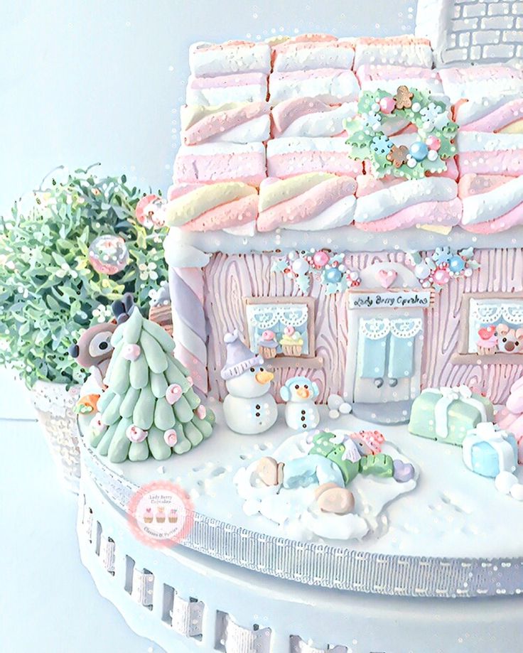 pastel gingerbread christmas decor Pastel Gingerbread House By Lady Berry Cupcakes Www.ladyberrycupcakes.co.uk Christmas