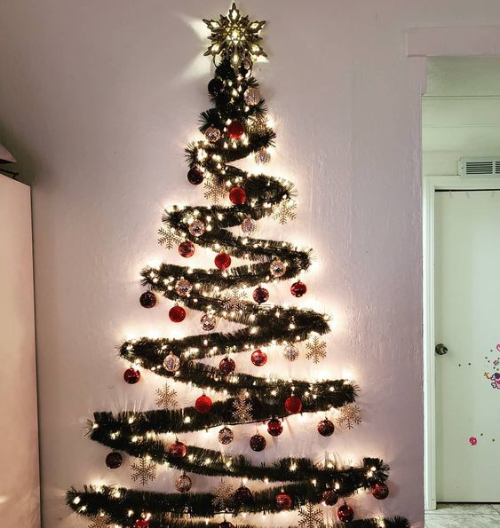 wall christmas tree decor 85+ Wall Christmas Tree Ideas that you can Make in No time Ethinify Wall Mounted Christmas