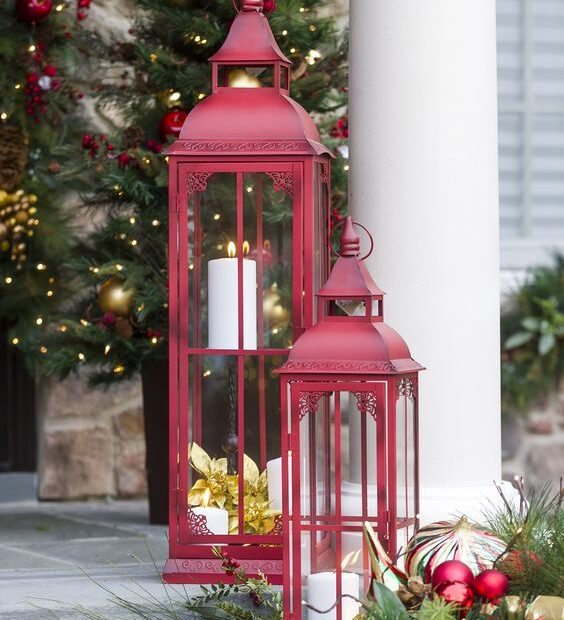 christmas decor with lanterns 40+ Unique DIY Christmas Lantern Decoration Ideas / Inspo Hike n Dip Christmas lanterns