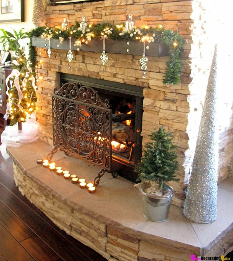 no mantel fireplace christmas decor Motivos navideños para decorar la chimenea más de 50 ideas