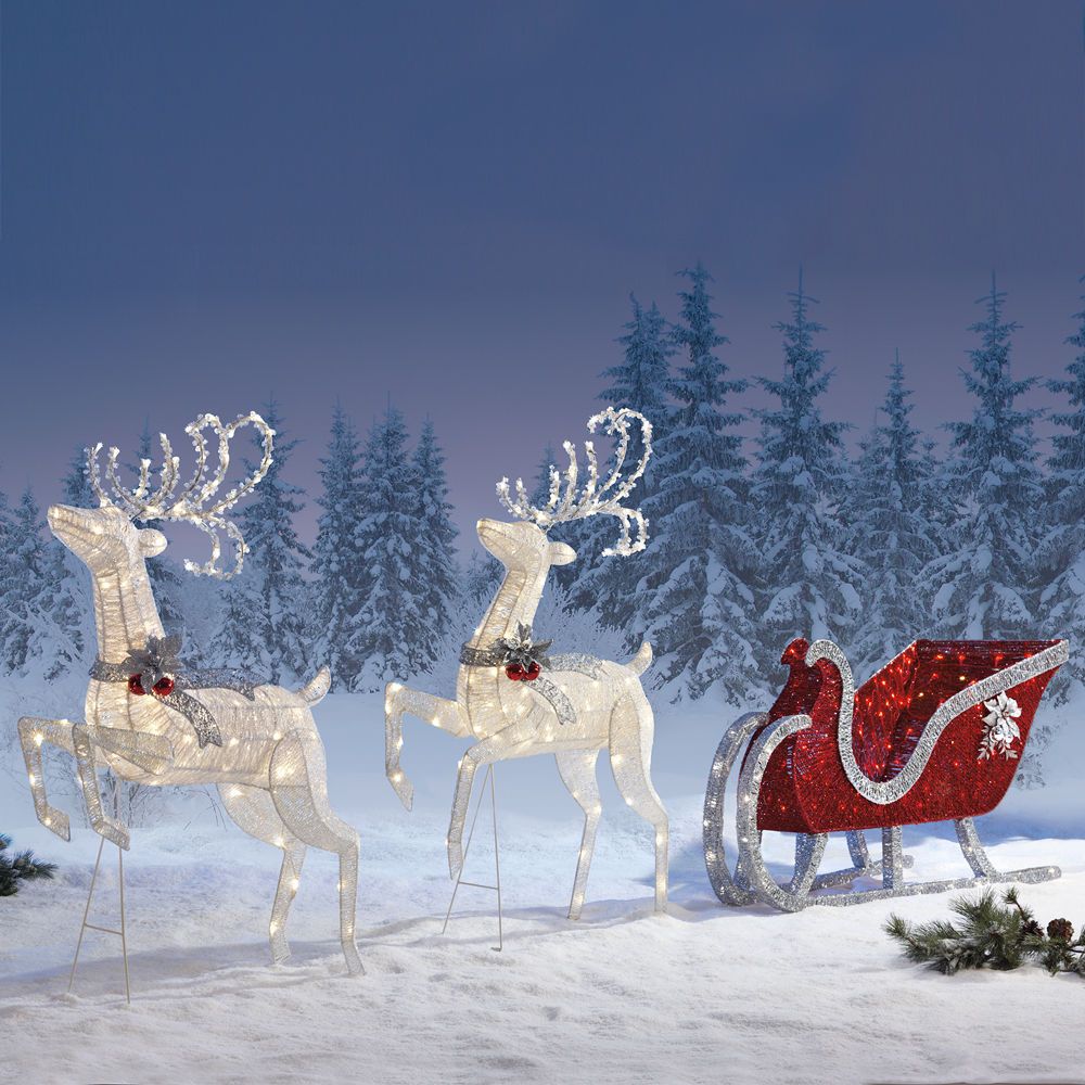 outdoor christmas decorations reindeer and sleigh Christmas Sleigh Outdoor/indoor Christmas Decoration Premiu… Outdoor