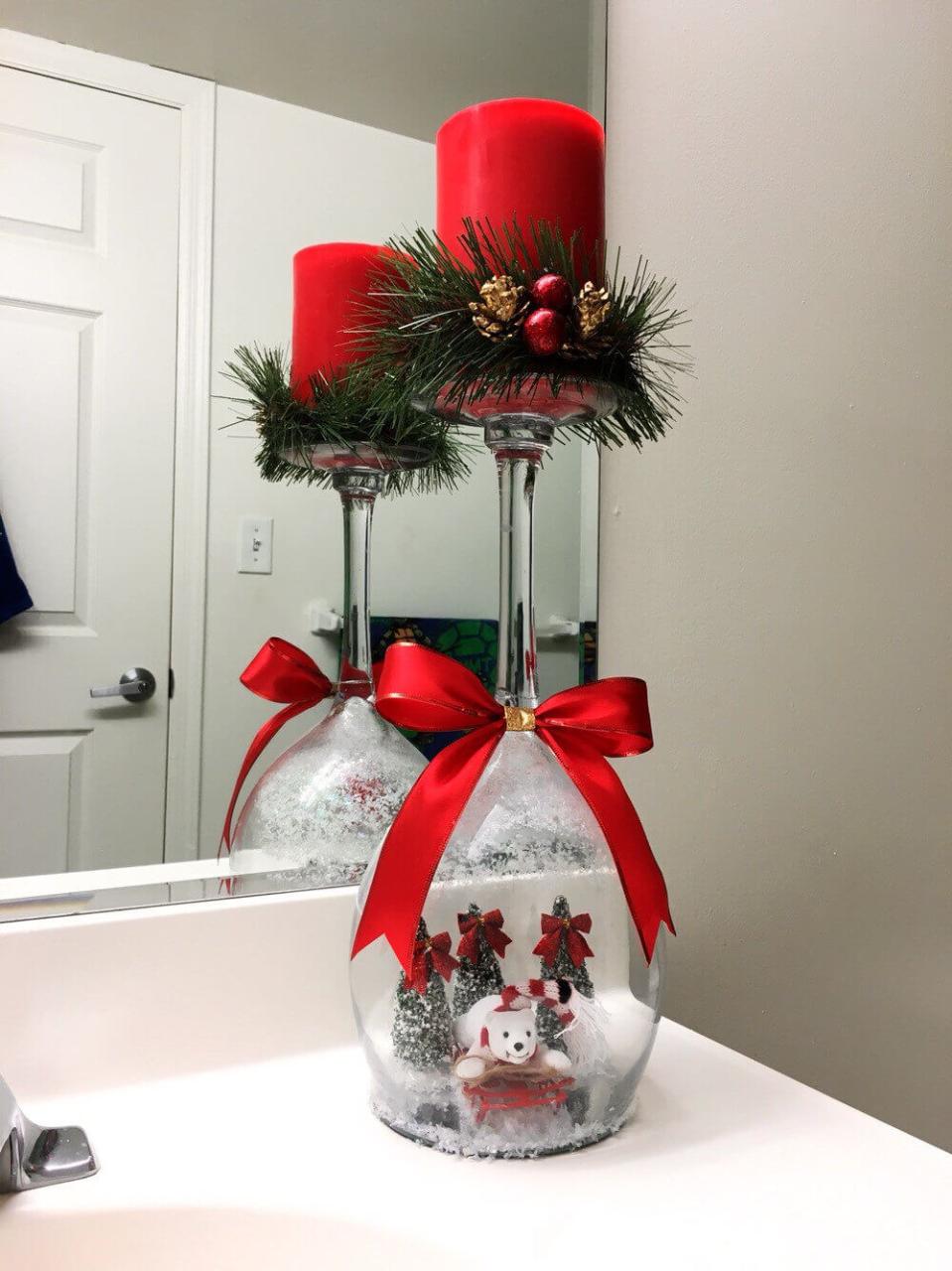 christmas decoration ideas with wine glasses 15 Wine Glass Decorating Ideas That Will Blow You Away Craftsonfire