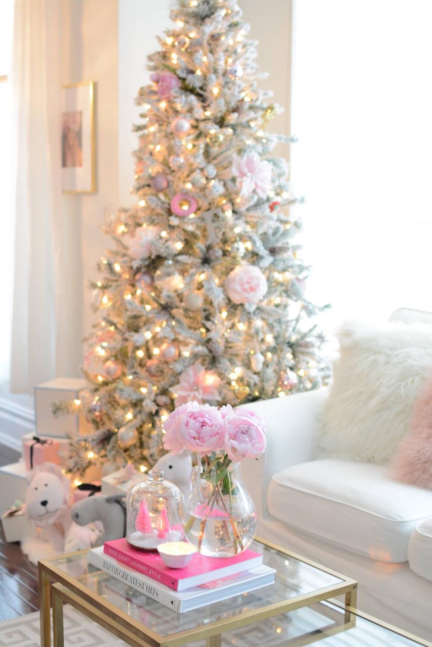 pink and white christmas decor How to Decorate the Perfect Pink Christmas Tree The Pink Dream