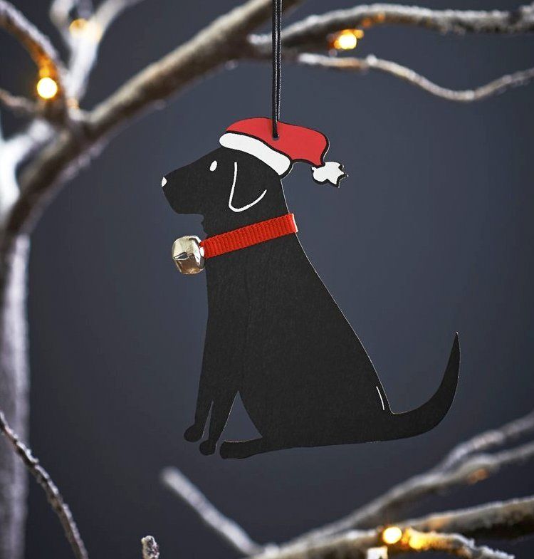 black lab christmas decor Black Lab Christmas Tree Ornament blacklabrador christmasdecoration Hanging christmas tree