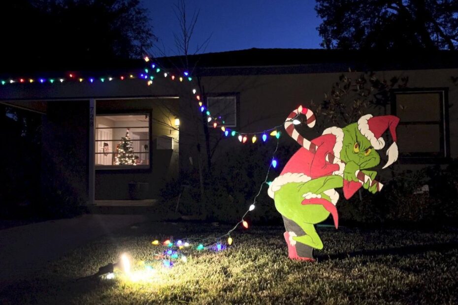 the grinch christmas decor outside Outdoor Christmas Lights Decoration Ideas Home to Z Grinch christmas lights, Grinch christmas