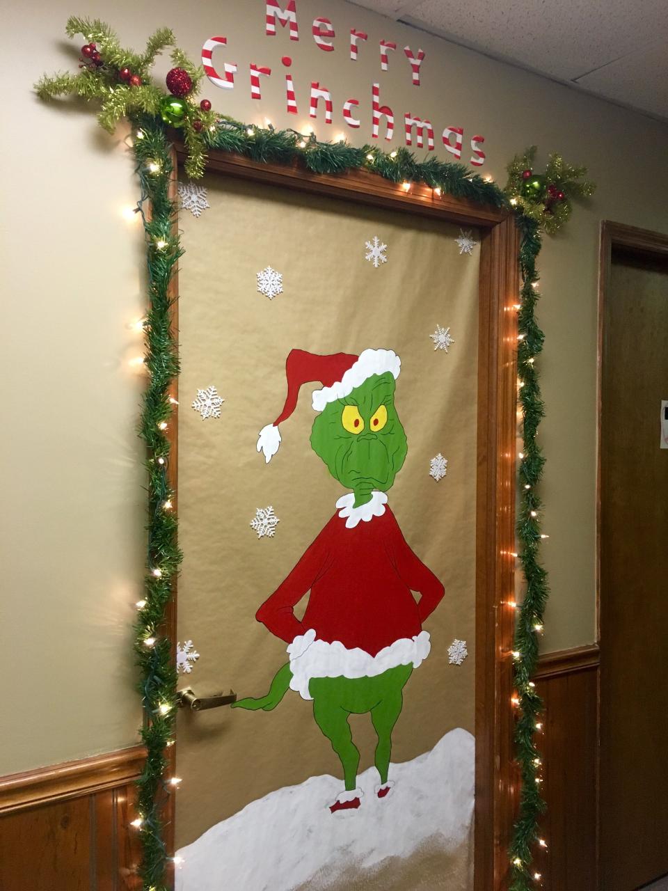 grinch christmas door decor Grinch Christmas Door Decorations ZYHOMY