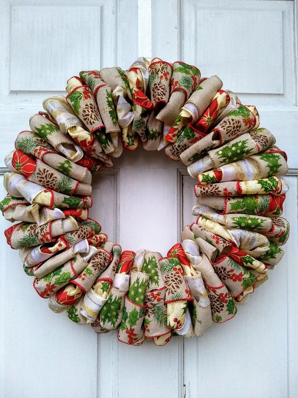 ribbon for christmas decor Holiday Wreath Front Door Decor Christmas Ribbon Wreath Etsy Christmas wreaths diy, Ribbon