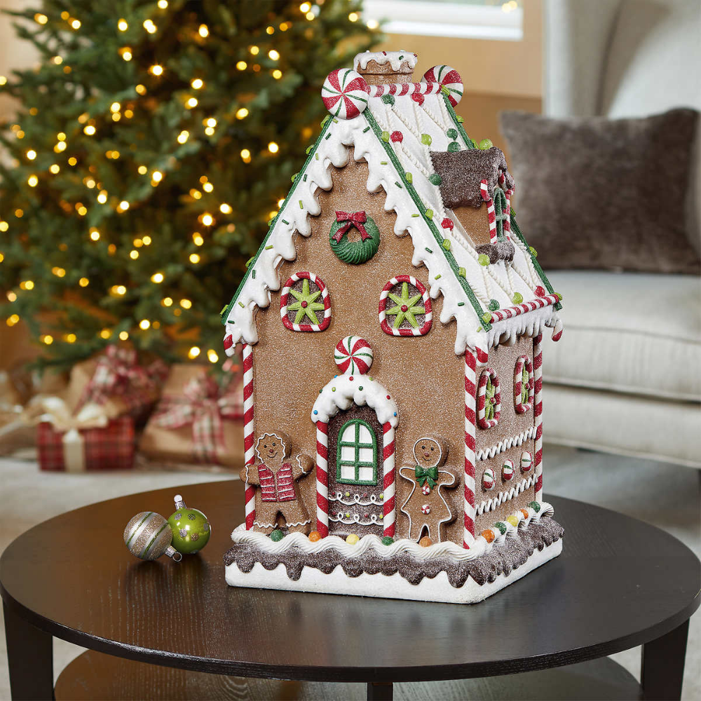 christmas decor gingerbread house 20" Decorative Gingerbread House Gingerbread house decorations, Cardboard gingerbread house