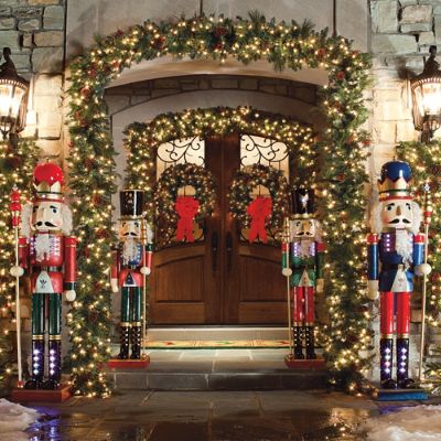 pre lit outdoor christmas decor Classic Outdoor Prelit Garland Frontgate