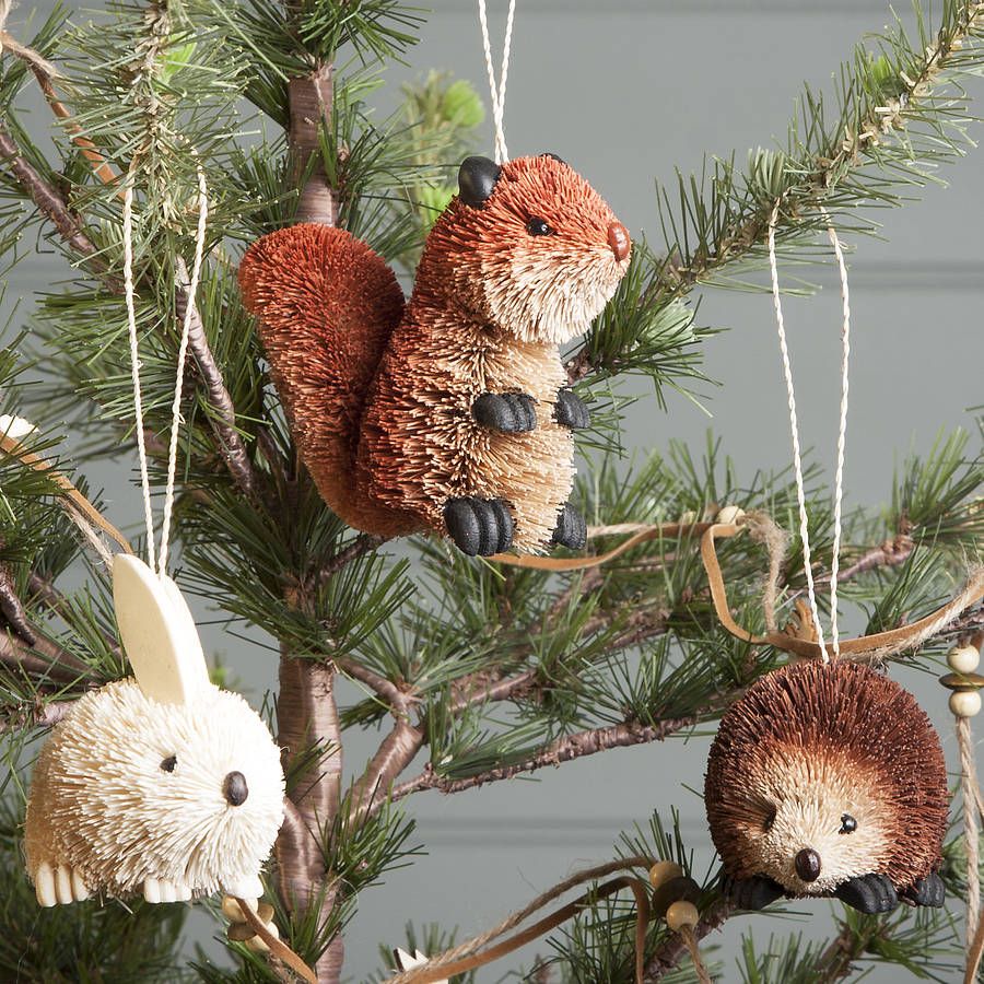 woodland creatures christmas decor bristle woodland animal christmas decoration by the contemporary home