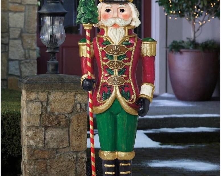 christmas decorations outdoor nutcracker 6 Ft Wood Look Nutcracker Christmas Indoor Outdoor Yard Decoration