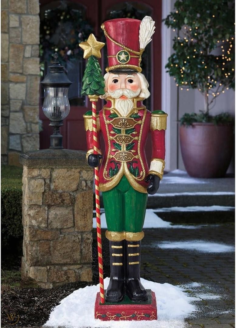 christmas decorations outdoor nutcracker 6 Ft Wood Look Nutcracker Christmas Indoor Outdoor Yard Decoration