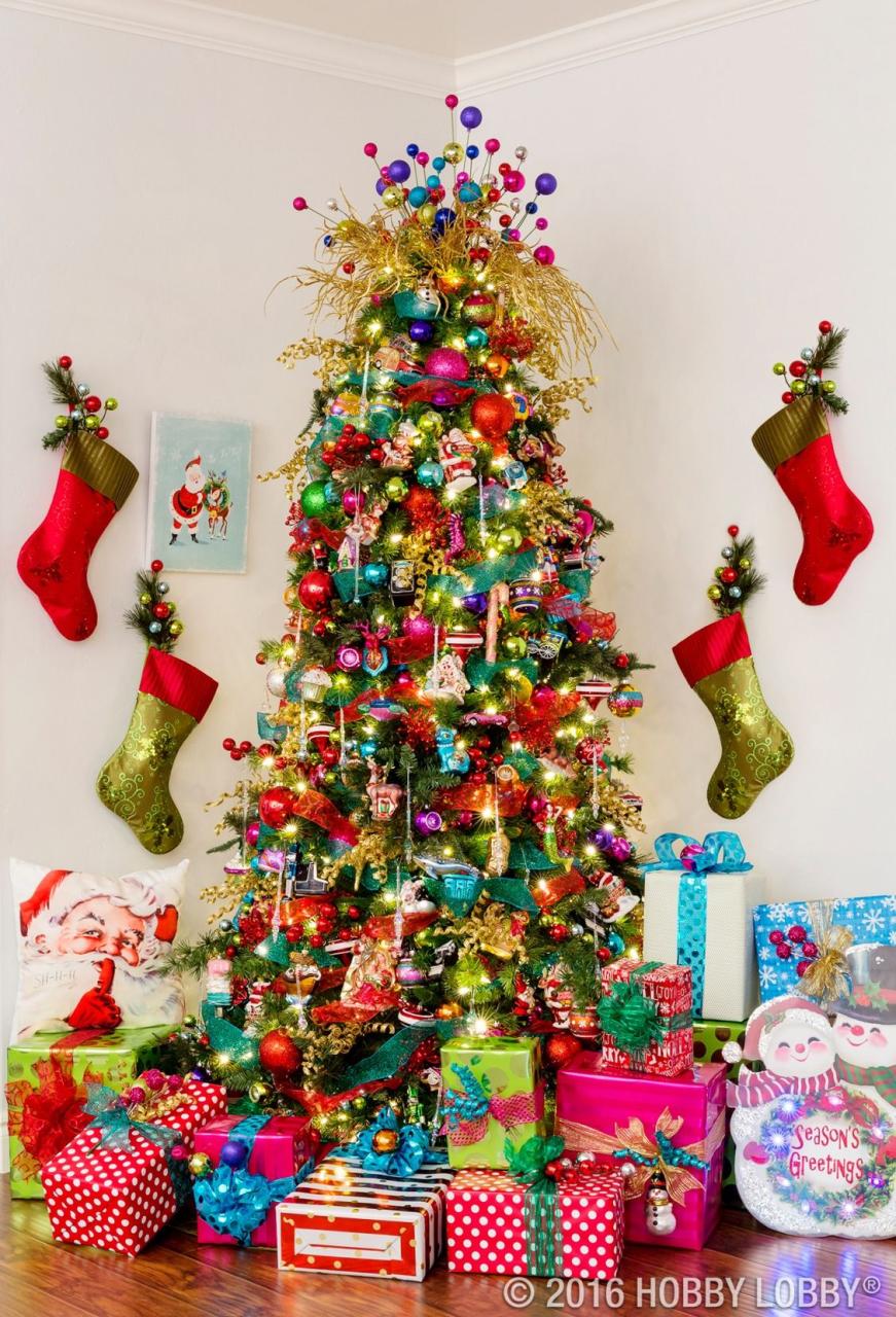 bright color christmas decor Classic Christmas meets merry and bright with this vibrant color combination! Colorful